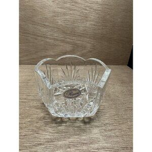 Vintage ROGASKA Yugoslavia Crystal Bowl Signed Heavy Clear And Stunning 6”